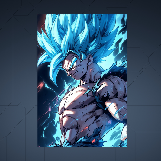 GOKU (KAKARROT) - DRAGONBALL FAN ART - Anime Poster - Aluminum Metal - Unframed - Magnetic mount