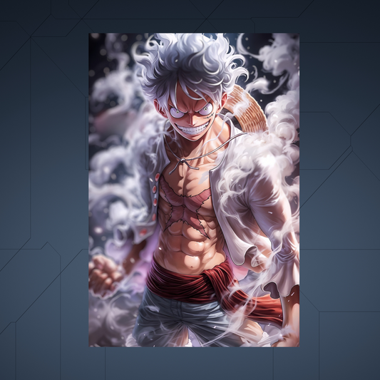 LUFFY - ONEPIECE FAN ART - Anime Poster - Aluminum Metal - Unframed - Magnetic mount