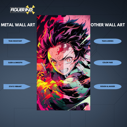 TANJIRO KAMADO - DEMON SLAYER FAN ART - Anime Poster - Aluminum Metal - Unframed - Magnetic mount